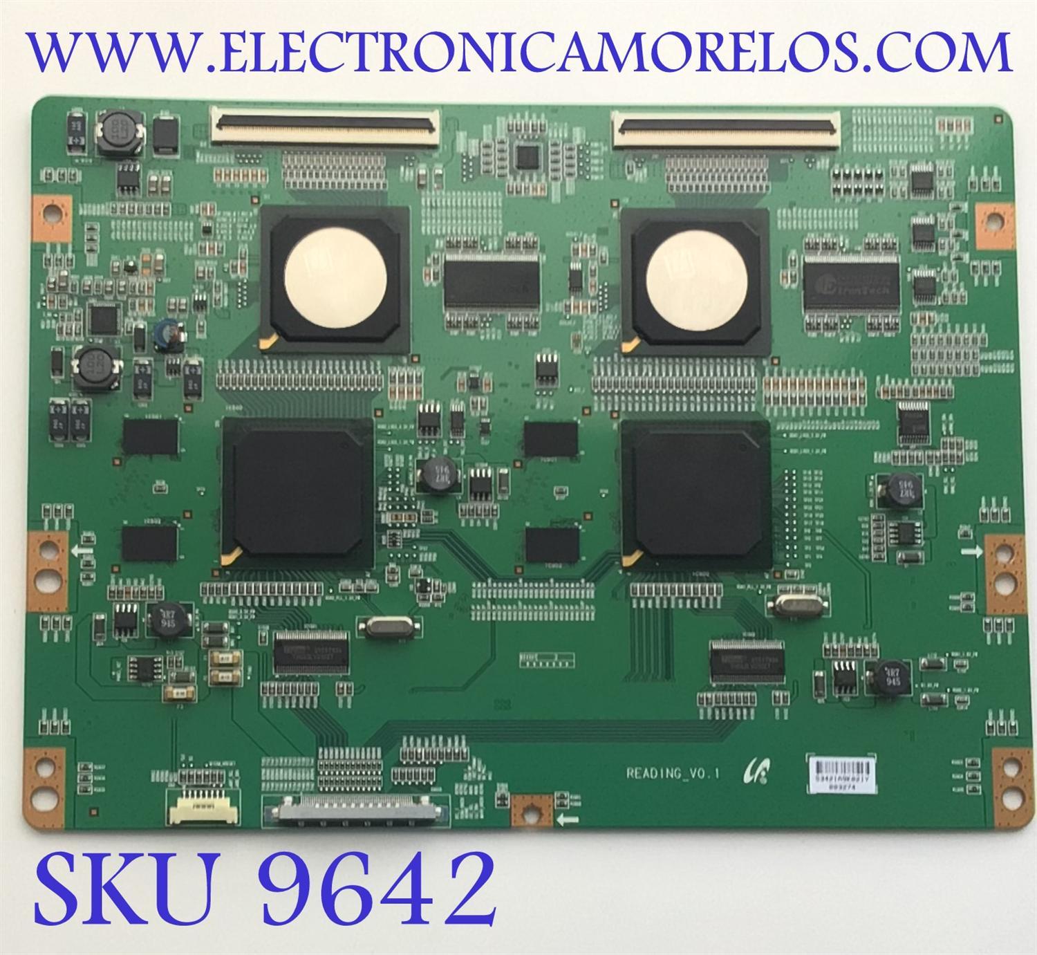 T-CON PARA TV SAMSUNG / NUMERO DE PARTE S3421A / READING_V0.1 / NUMERO DE PANEL LTF520HH03 / MODELO LN52B750U1F